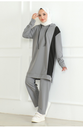 Oversize Spor Takım 2094-05 Gri