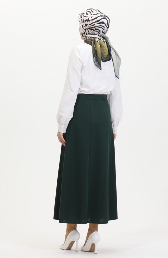 Elastic Waist Bell Skirt 3035-03 Emerald Green 3035-03