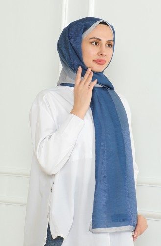 شال سادة كاراجا 81059-03 كحلي رمادي 81059-03