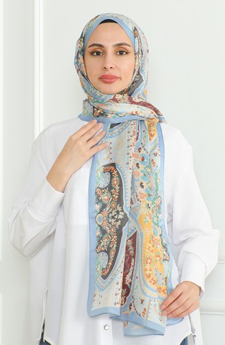 Karaca Soft Shawl 81060-11 Baby Blue Yellow 81060-11