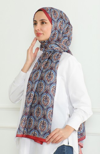 Karaca Soft Shawl 81061-04 Claret Red Navy Blue 81061-04