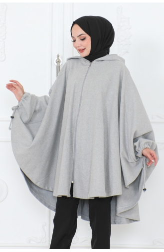 Poncho Met Capuchon 0505-03 Grijs 0505-03