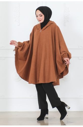 Poncho Met Capuchon 0505-05 Geelbruin 0505-05