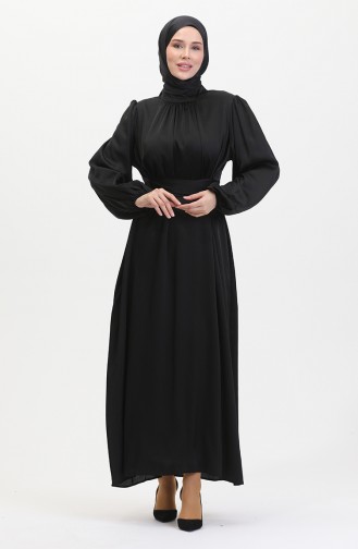 Abendkleid Aus Gerafftem Satin 6372-07 Schwarz 6372-07