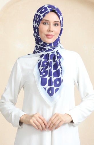 Soft Cotton Scarf 19090-04 Navy Blue Cream 19090-04