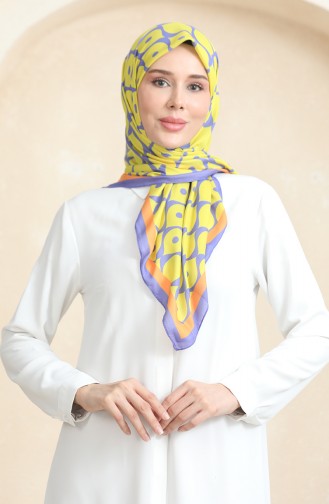 Soft Cotton Scarf 19090-17 Yellow Purple 19090-17