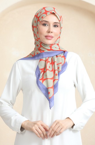 Soft Cotton Scarf 19090-18 Beige Orange 19090-18