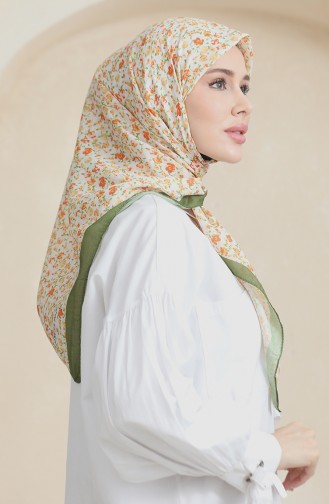 Floral Soft Scarf 90176-04 Khaki Terracotta 90176-04