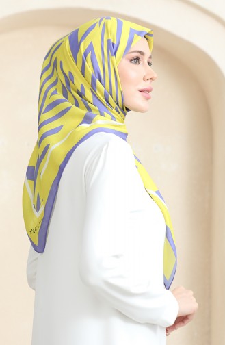 Soft Cotton Scarf 19092-17 Yellow Purple 19092-17