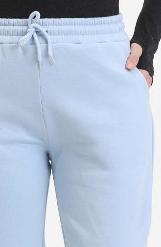 Pantalon De Jogging Coton Peigné Trois Fils 10400-04 Bleu Bébé 10400-04