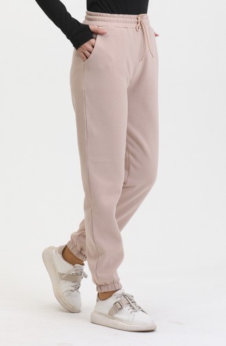 Dreifädige Jogginghose Aus Gekämmter Baumwolle 10400-05 Beige 10400-05