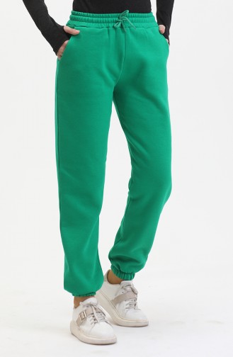 Three Thread Combed Cotton Sweatpants 10400-06 Emerald Green 10400-06