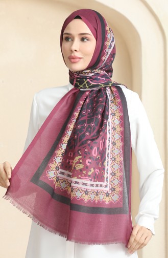 Ethnic Patterned Cotton Shawl 90177-02 Cherry 90177-02