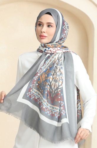 Ethnic Patterned Cotton Shawl 90177-11 Gray 90177-11