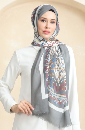 Ethnic Patterned Cotton Shawl 90177-11 Gray 90177-11