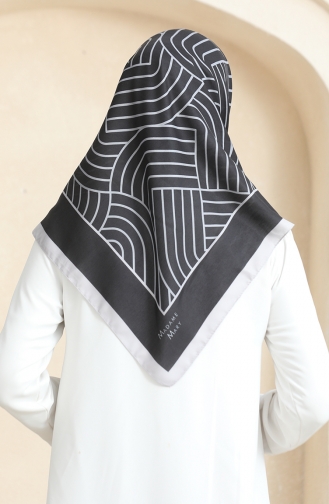 Soft Cotton Scarf 19089-02 Black Gray 19089-02