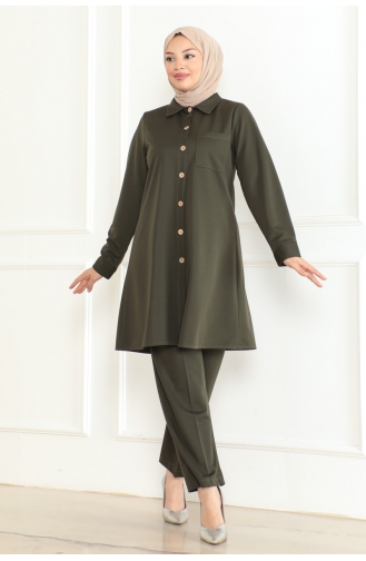 Costume Double Détail Poches 1083-02 Khaki 1083-02