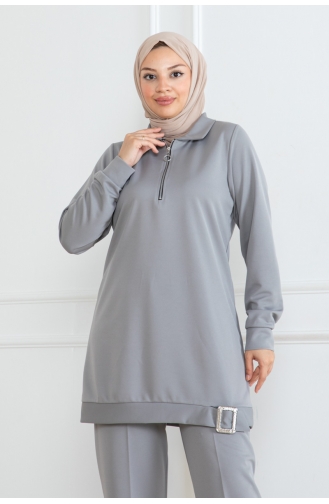 Hijabpak Met Halve Rits 1099-04 Grijs 1099-04