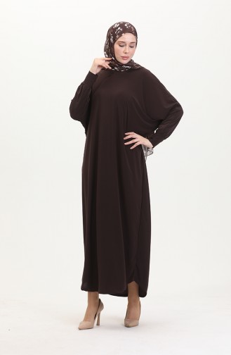 Bat Sleeve Casual Dress 2000-24 Bitter Brown 2000-24