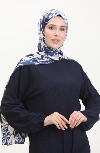 Belted Tunic 1020-02 Navy Blue 1020-02