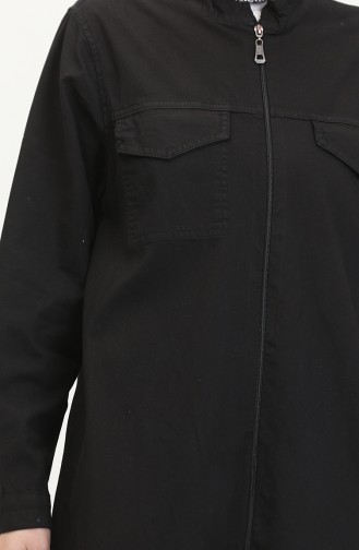 Große Denim-Tunika Mit Reißverschluss 35301-02 Schwarz 35301-02