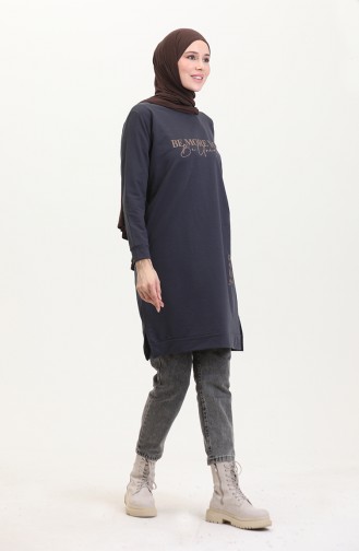 Printed Sweatshirt 0540-02 Dark Navy Blue 0540-02