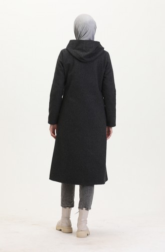 Hooded Cashmere Coat 8001-01 Anthracite 8001-01