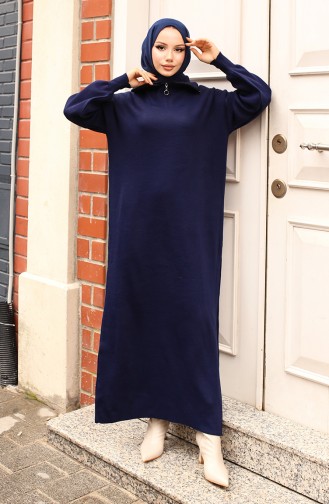 Dunkelblau Hijab Kleider 2441-06