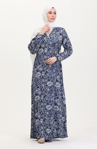 Robe de Prière Bleu Marine 4483AD-01