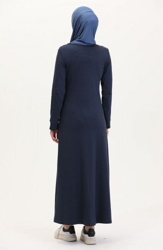 Navy Blue İslamitische Jurk 6534-01