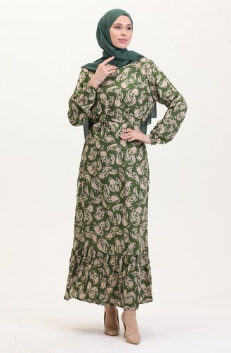 Khaki Hijab Dress 0013-04