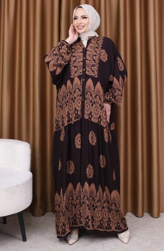 Brown Hijab Dress 5575-06