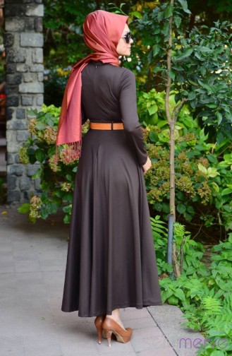 Braun Hijab Kleider 7033-01