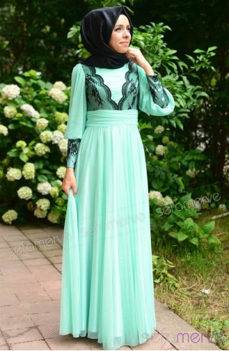 Habillé Hijab Vert menthe 701014-02