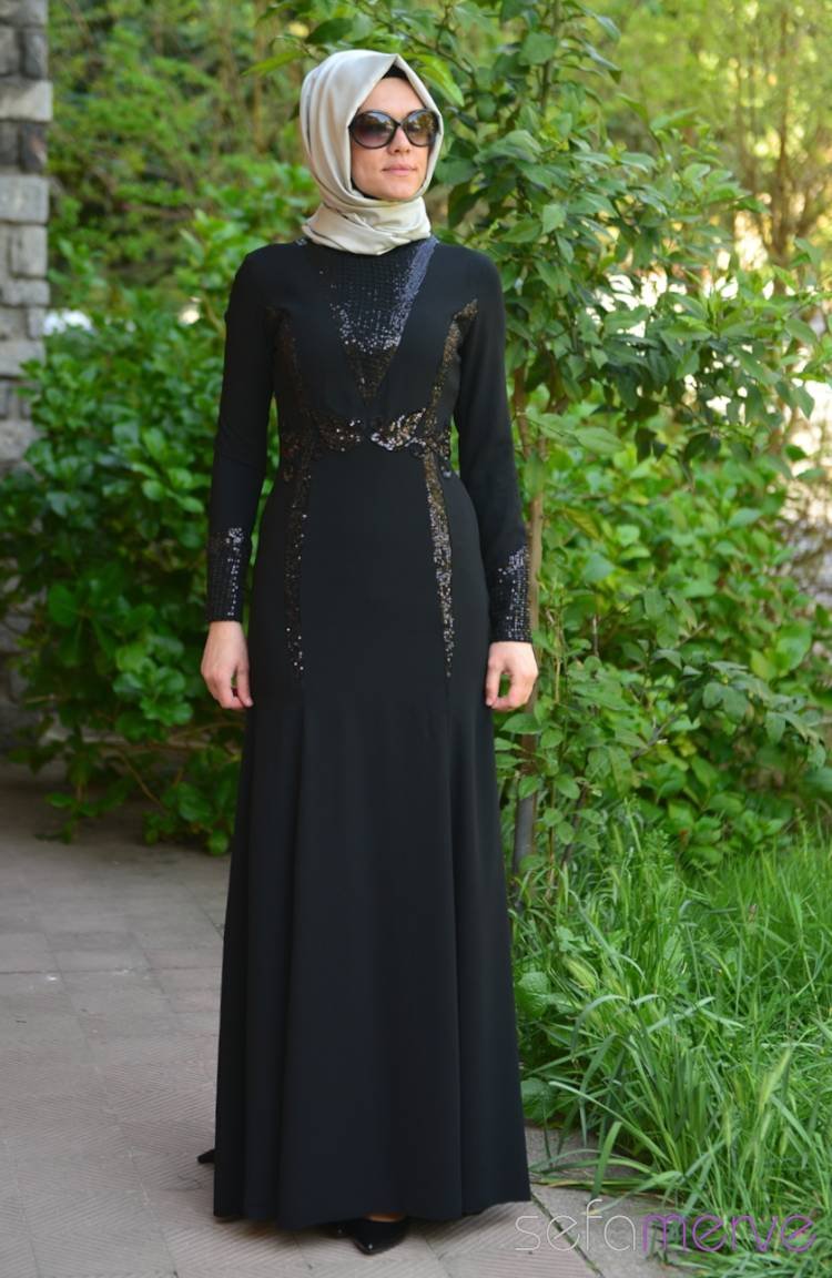 Sefamerve Abiye Elbiseler 1115-02 Siyah | Sefamerve