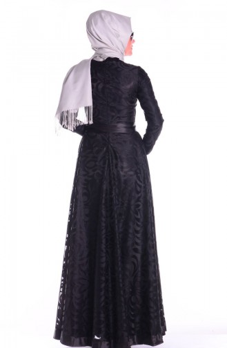 Black Hijab Evening Dress 1071-01