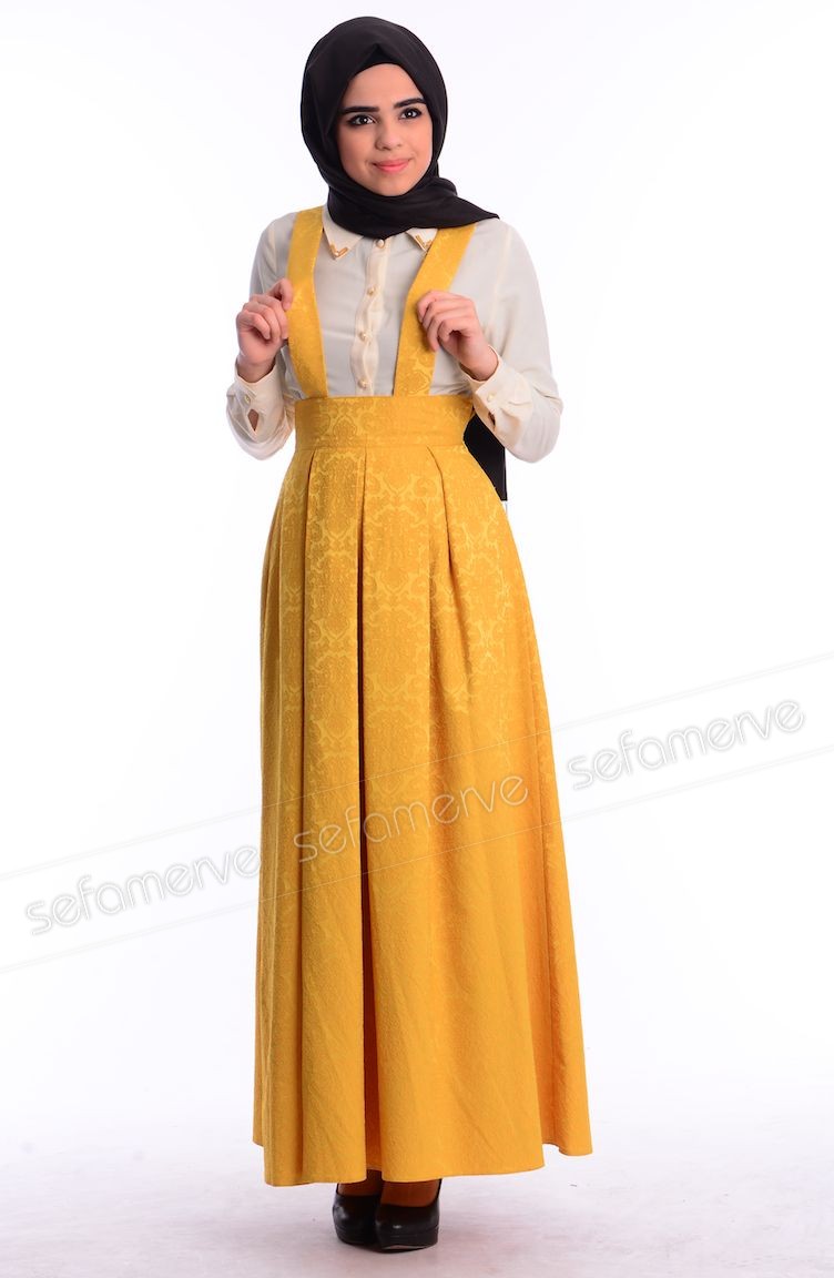 تنورة أصفر زعفران 11279-06 | Sefamerve