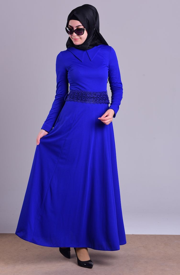 فستان أزرق 3281-05 | Sefamerve