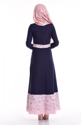 Pink Hijab Evening Dress 0156-05