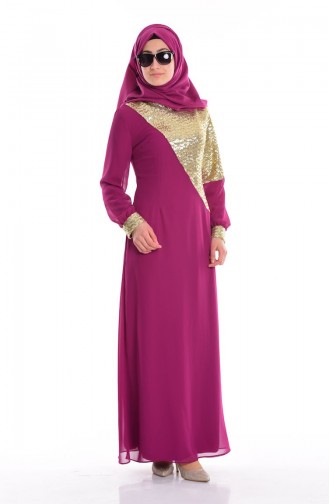 Khaki Hijab Evening Dress 2480-03