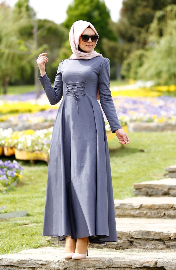 Robe Hijab Bleu Jean 2457-02 | Sefamerve