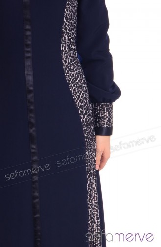 Navy Blue Hijab Dress 52159-01