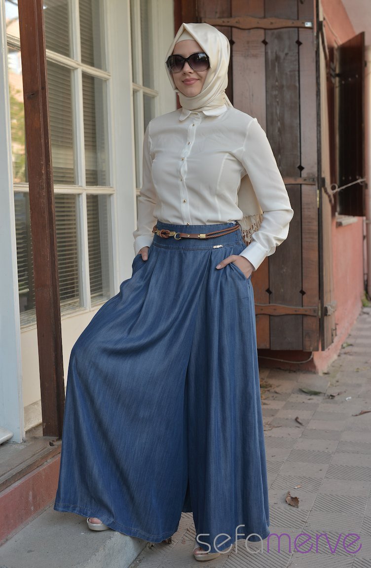 Trouser Skirt 1009-03 Blue 1009-03 | Sefamerve