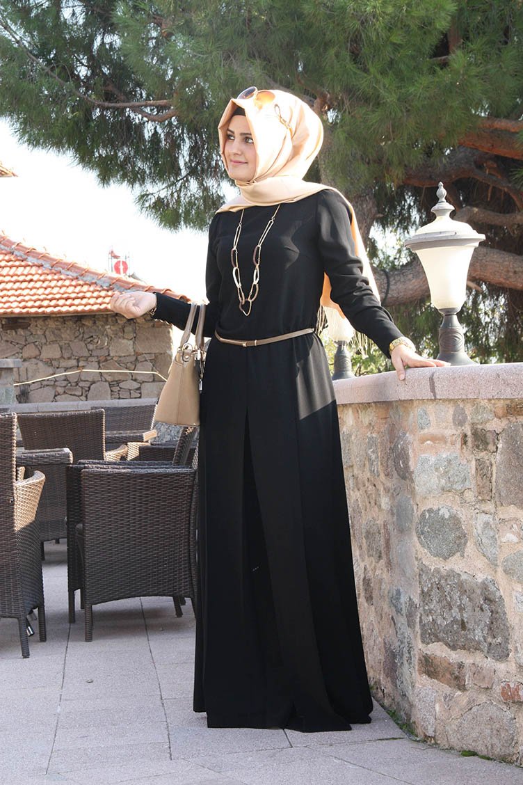 Pınar Şems Tulum Elbise 5000-03 Siyah | Sefamerve