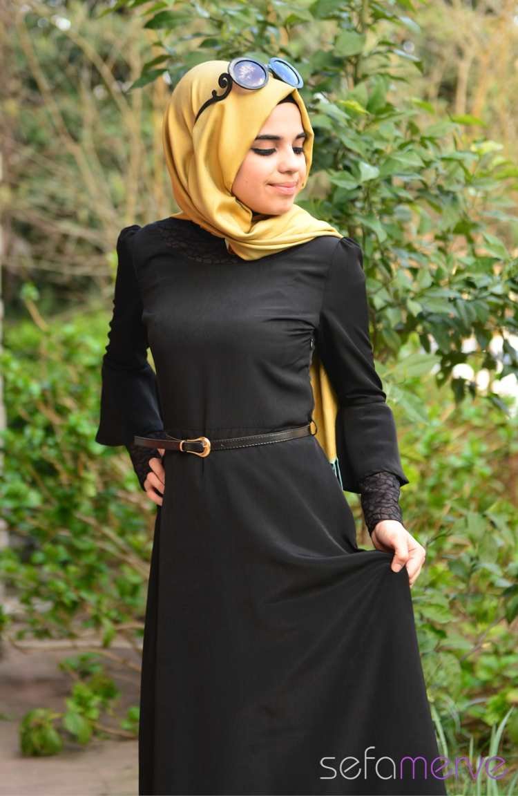 فستان أسود 5247-05 | Sefamerve
