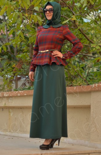 Grün Hijab-Abendkleider 4092-03