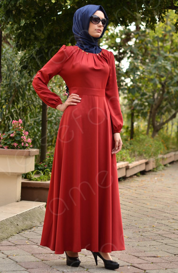 Ala Moda Abiye Elbise 4048-06 Kırmızı | Sefamerve